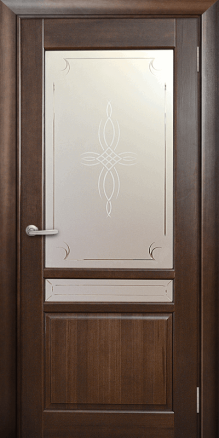Дверь из массива Вега Клён Стекло с рисунком Грация - фото 1